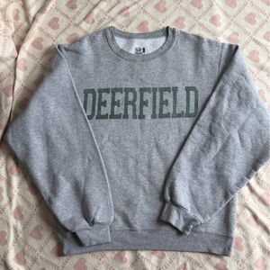Vintage Deerfield Academy Fruit of the Loom Grey Crewneck
